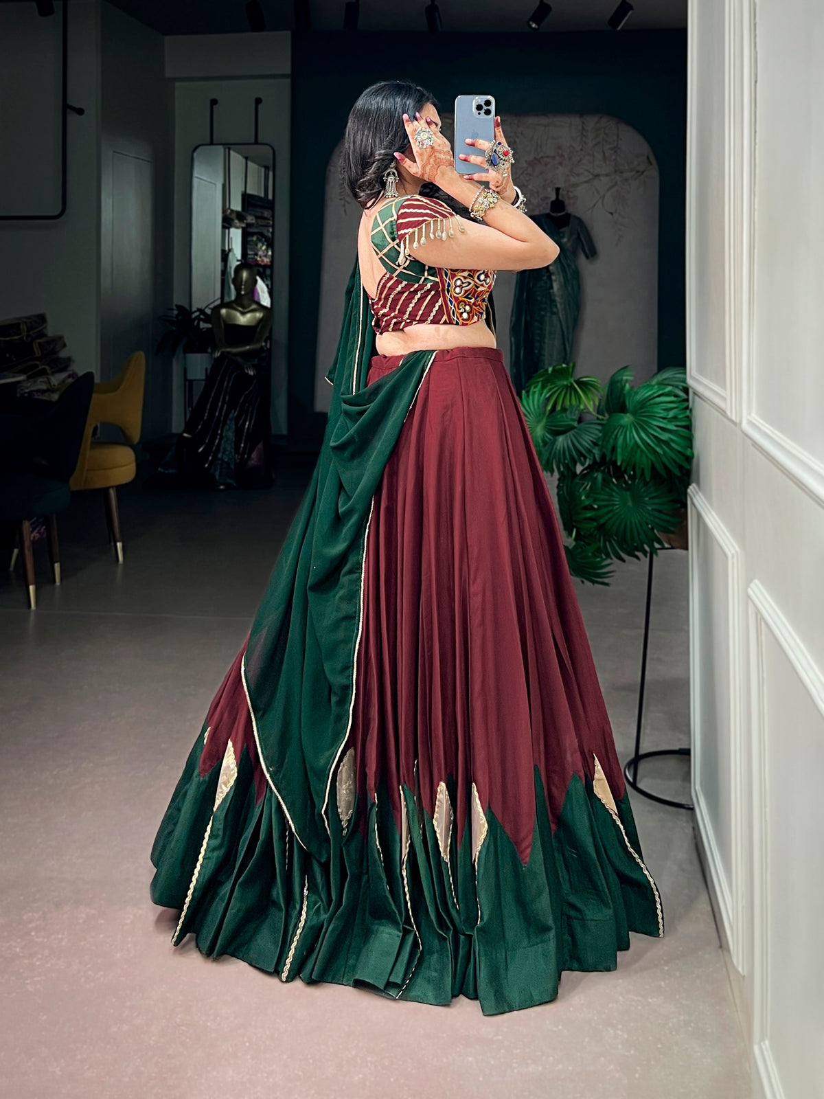 RangBhoomi Chinon Gotta Patch Lehenga — Elegant Navratri & Garba Ensemble