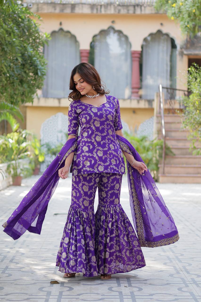 Exquisite Designer Ready-Made Gharara Suit