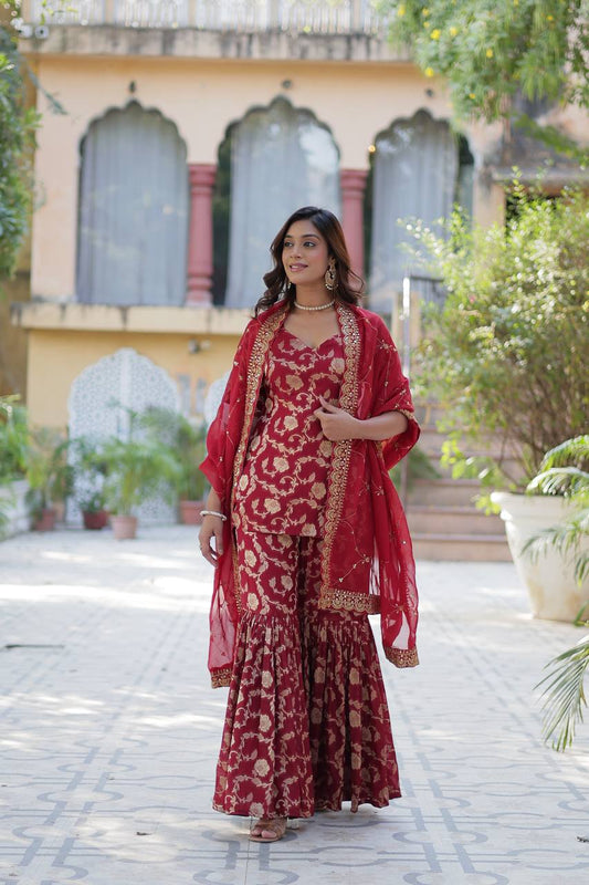 Exquisite Designer Ready-Made Gharara Suit – Luxe Ethnic Elegance