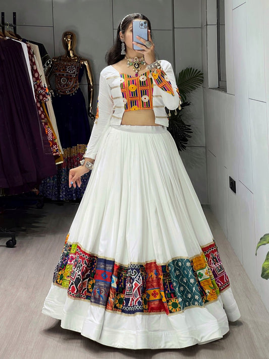Ethnic Women's Colorful Lehenga with Embroidered Fancy Top – Navratri Special