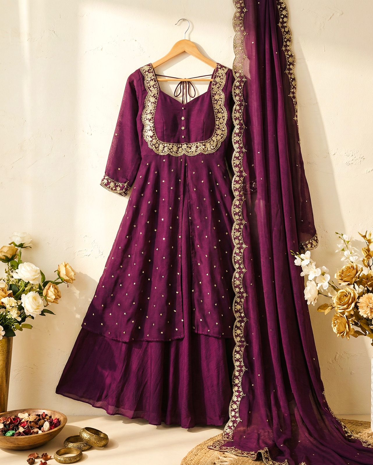 Elegant Skirt and Cape Ensemble for Modern and Traditional Fashion