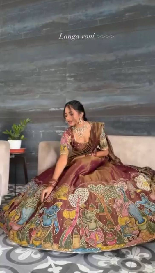 Rangbhoomi Kalamkari Lehenga Choli