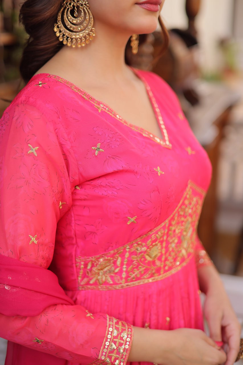 Premium Readymade Gown with Dupatta Set