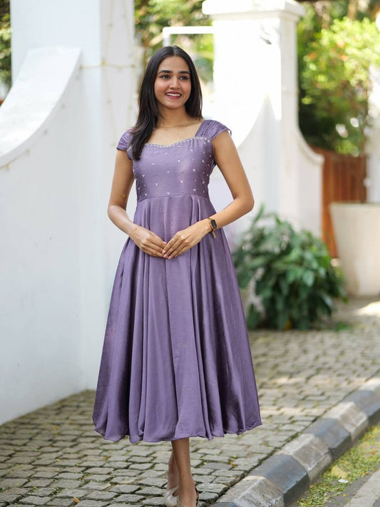 RangBhoomi Festival Maggam Work Rangoli Silk Gown – 48 inch Lined Elegant Gown