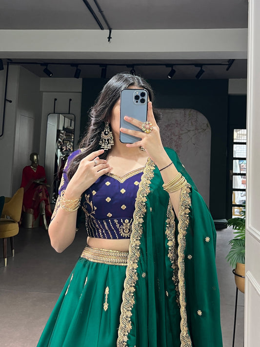 Regal Couture Luxury Lehenga Set in Rangoli Silk with Sequins and Thread Embroidery