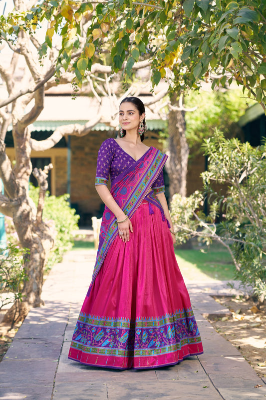 Elegant Tasar Silk Lehenga Choli Set for Festive Celebrations