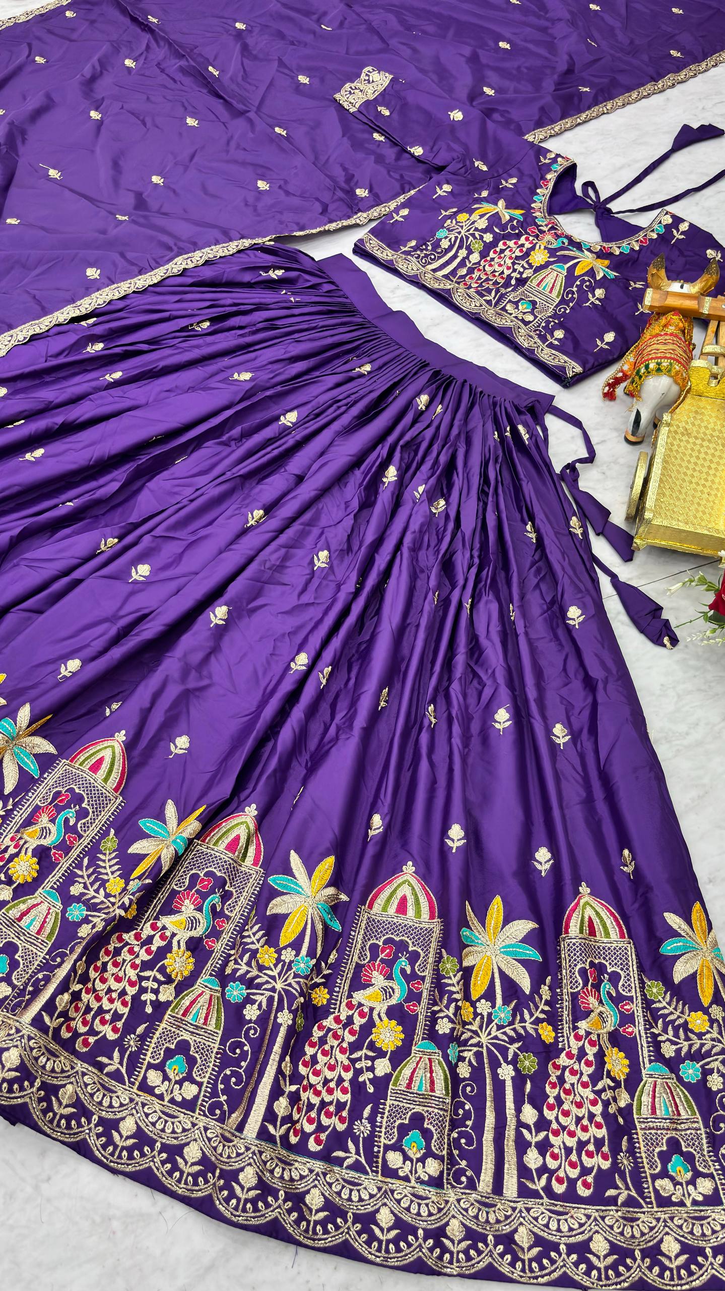 RangBhoomi New Launch Wedding Collection Bridal Lehenga Choli with Rich Embroidery and Silk Fabric