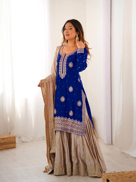 Introducing the New RangBhoomi SP Series: Elegant Chinon Silk Ensemble with Realistic Modeling