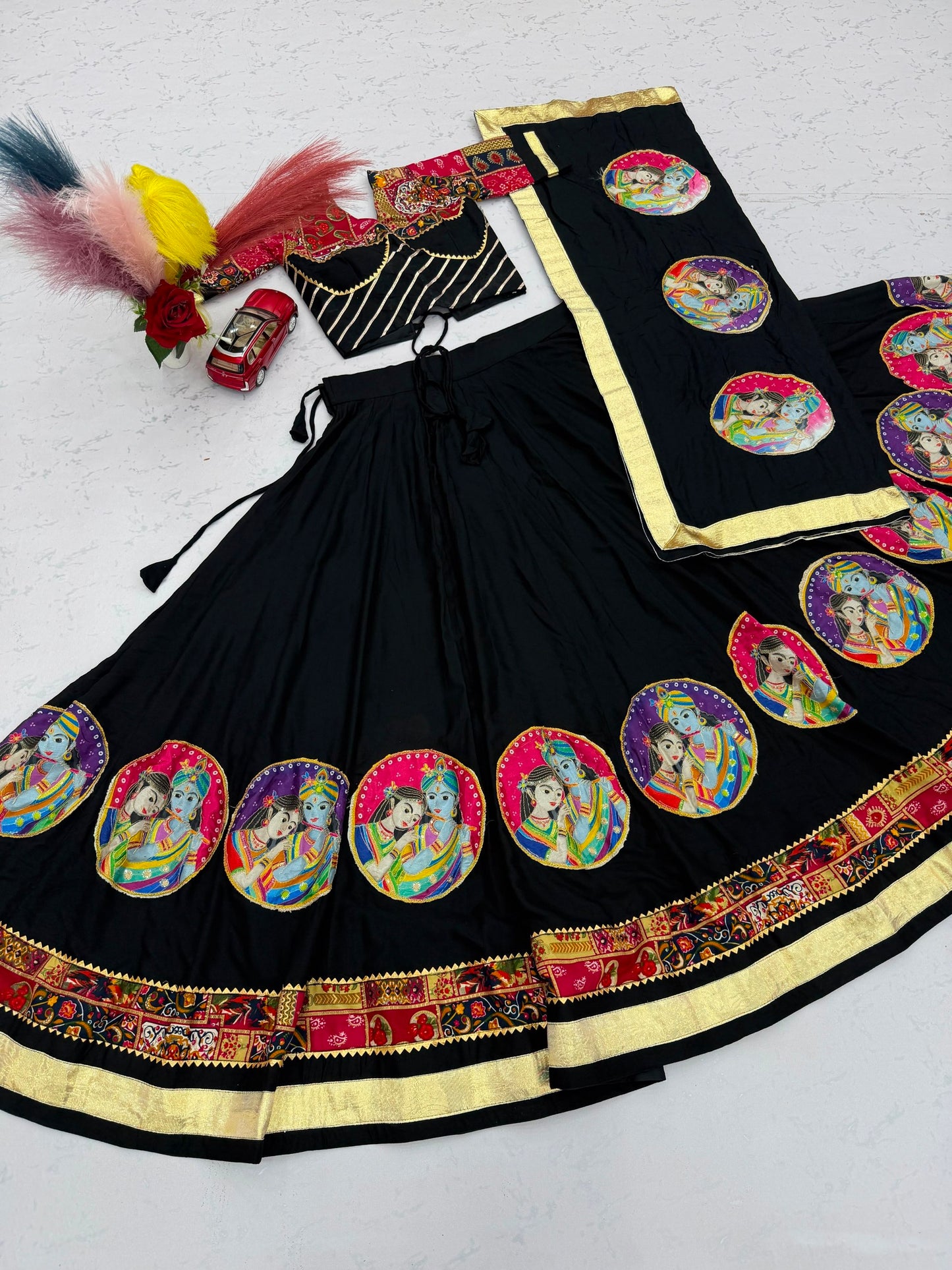 Pure Cotton 6-Meter Flair Lehenga Choli — Navratri Special, Fully Stitched with Cups