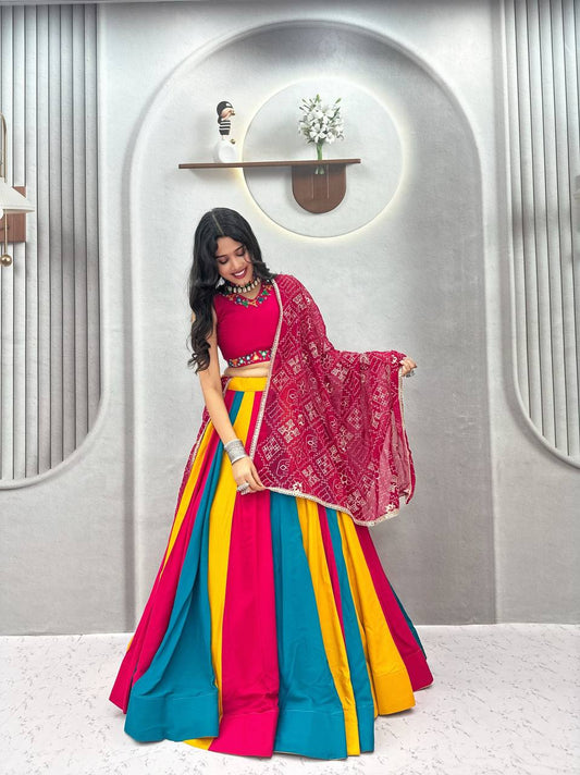 RangBhoomi Navratri Special Cotton Lehenga Choli with Vintage Dupatta — 6m Flair