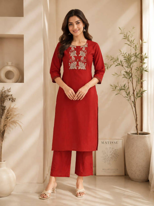 RangBhoomi Premium Cotton 60-60 Kurti & Plazo Set — Soft, Everyday Ethnic Wear