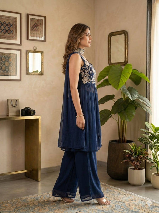 Designer Indo-Western Special Collection by RangBhoomi - Elegant Festive Palazzo Set