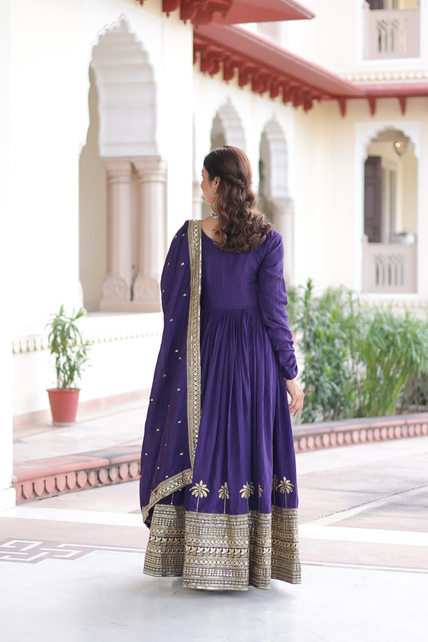 RangBhoomi Elegant Vichitra Silk Gown with Sequined Dupatta Collection 2026