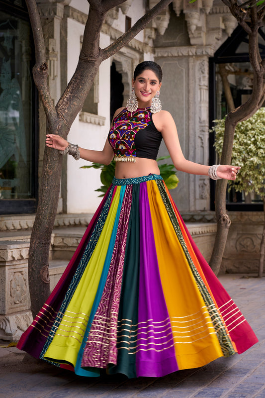 Rainbow Rasiya Navratri Lehenga Set by RangBhoomi