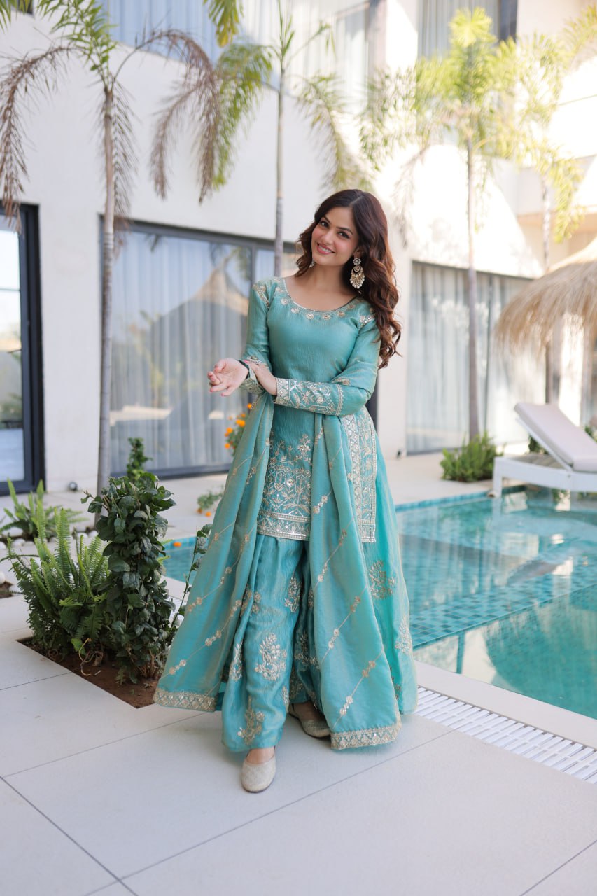 RangBhoomi Premium Designer Ready-to-Wear Top, Sharara, and Dupatta Collection 2026