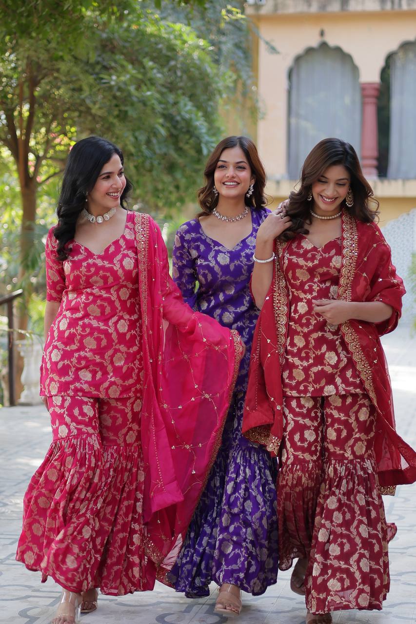 Exquisite Designer Ready-Made Gharara Suit