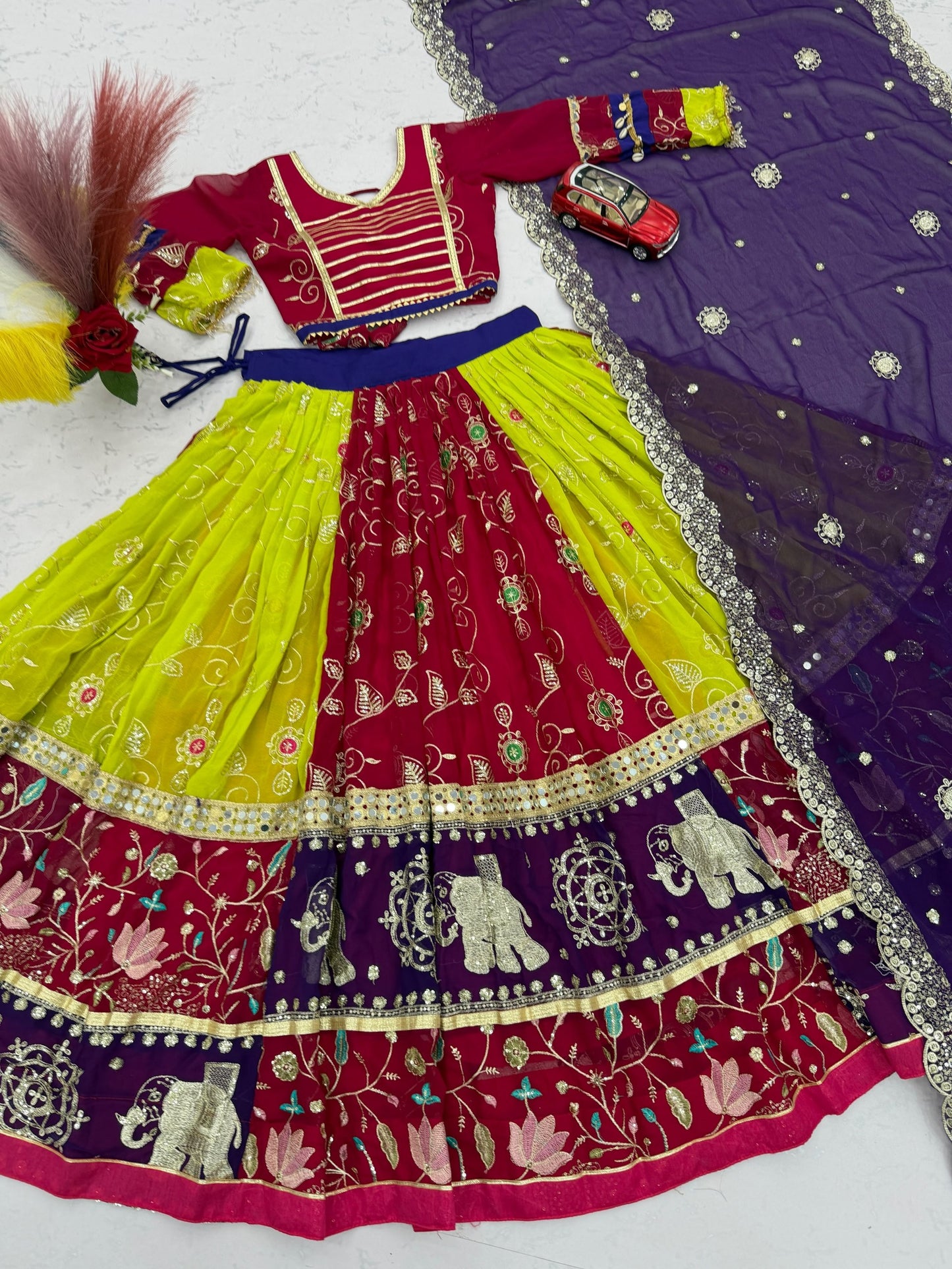 Navratri Special Vintage Chaniya Choli — Fox Georgette Embroidered Lehenga Set by RangBhoomi