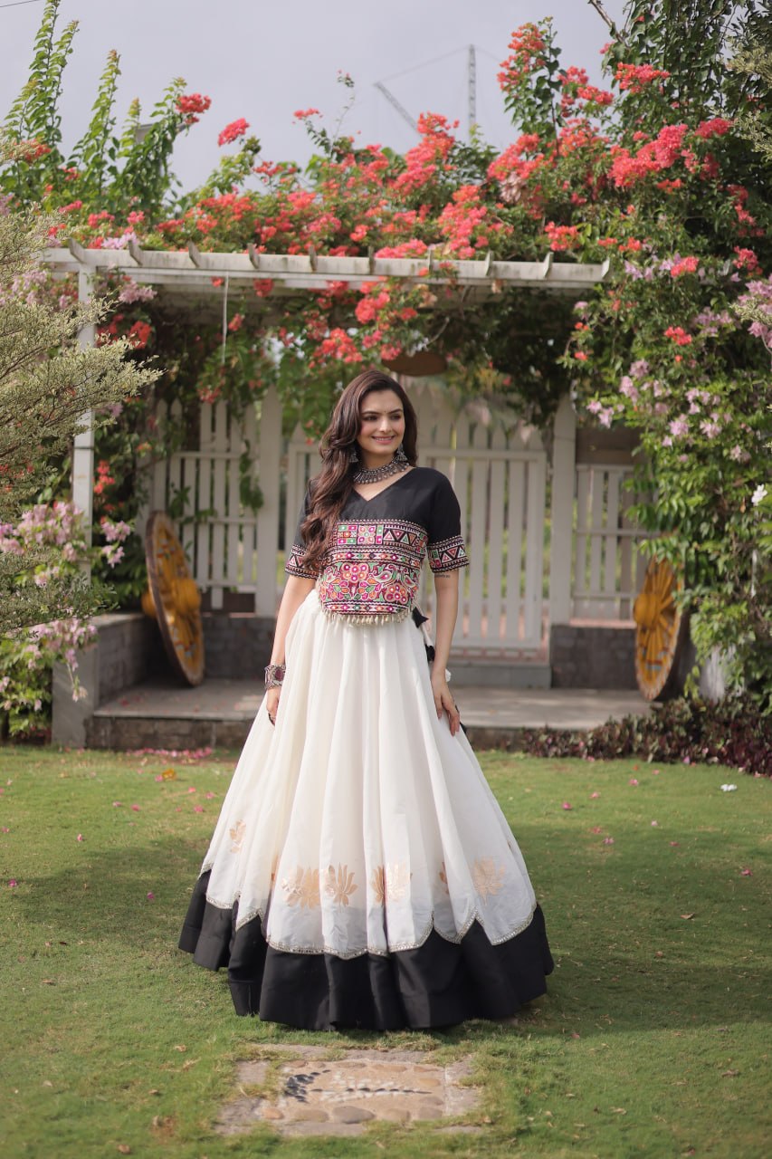 RangBhoomi Navratri Lehenga Choli Collection 2026 — Lotus Mirror Embroidered Set