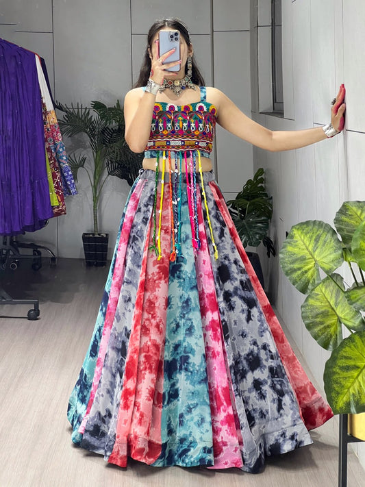 Traditional Shibori Print Lehenga with Elegant Fancy Top – Navratri Collection 2025
