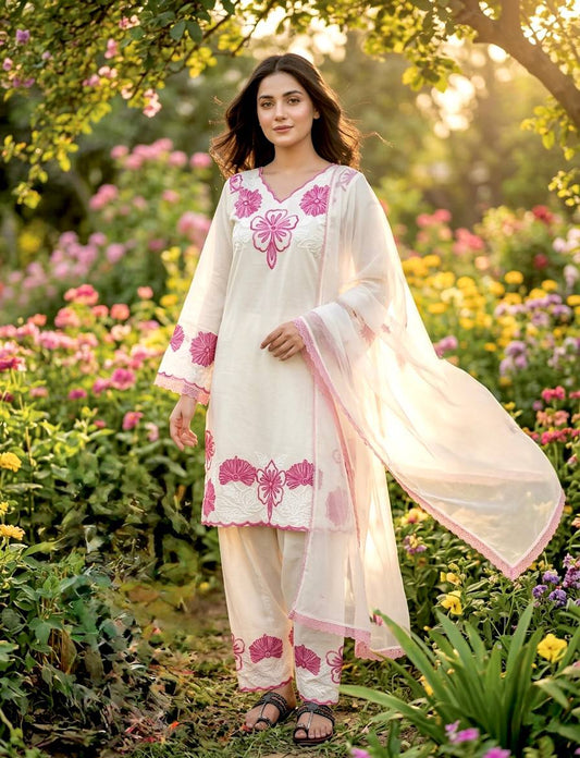 New Designer Party Wear Pure Glass Satin Top & Farshi Palazzo Set with Dupatta