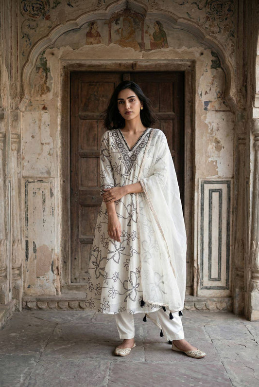 Premium Anarkali Salwar Suit Set with Dupatta - Digital Print