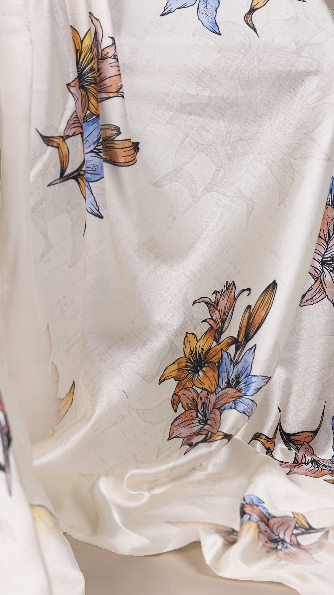 Lovely floral satin saree with a classic design.