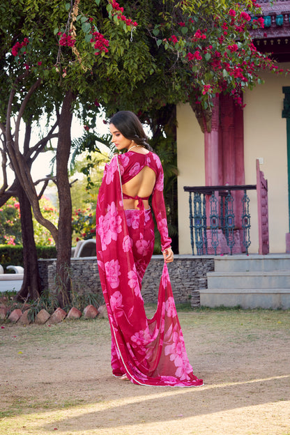 Beautiful Floral Saree for weddings and festive occasions.