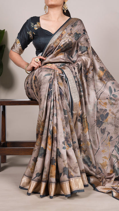 Elegant Floral Print Saree