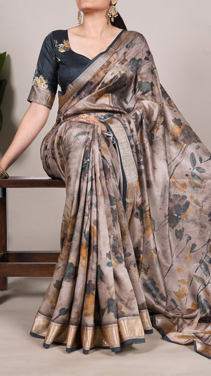 Elegant Floral Print Saree