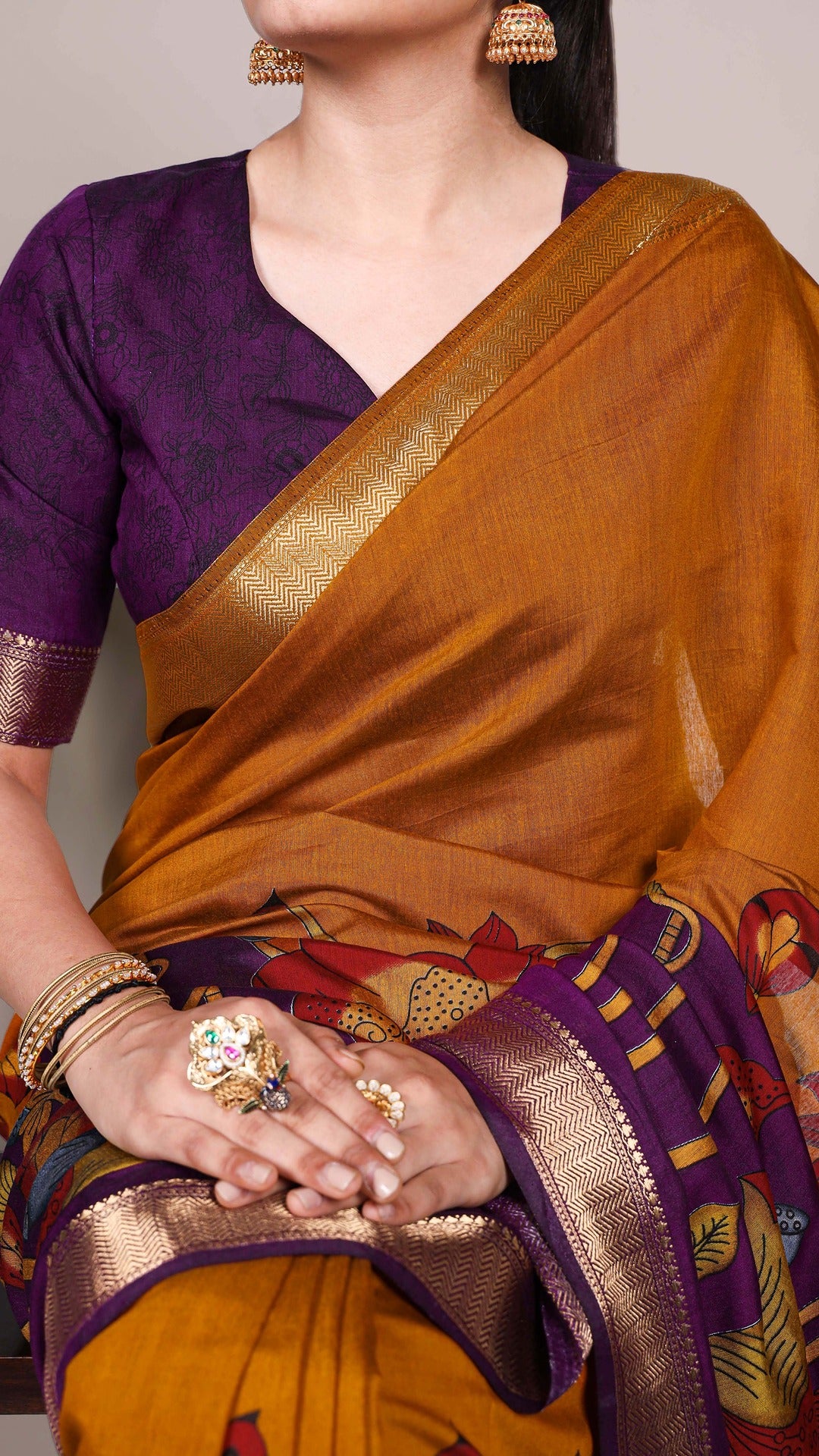 Elegant Handcrafted Saree - Nature Inspired Design