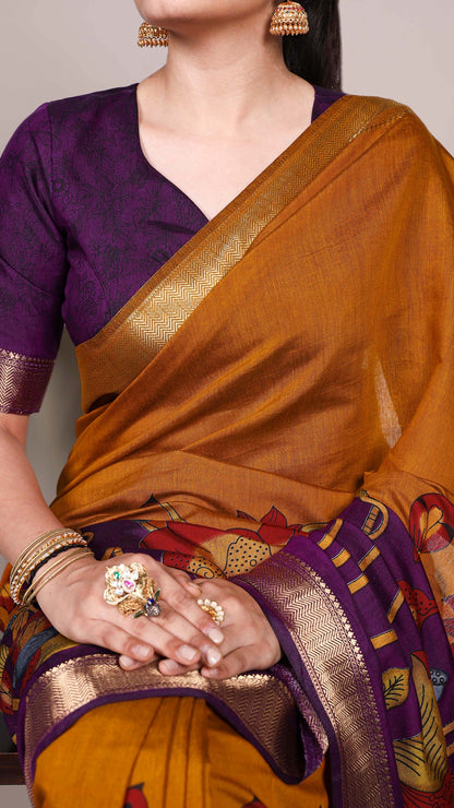 Elegant Handcrafted Saree - Nature Inspired Design