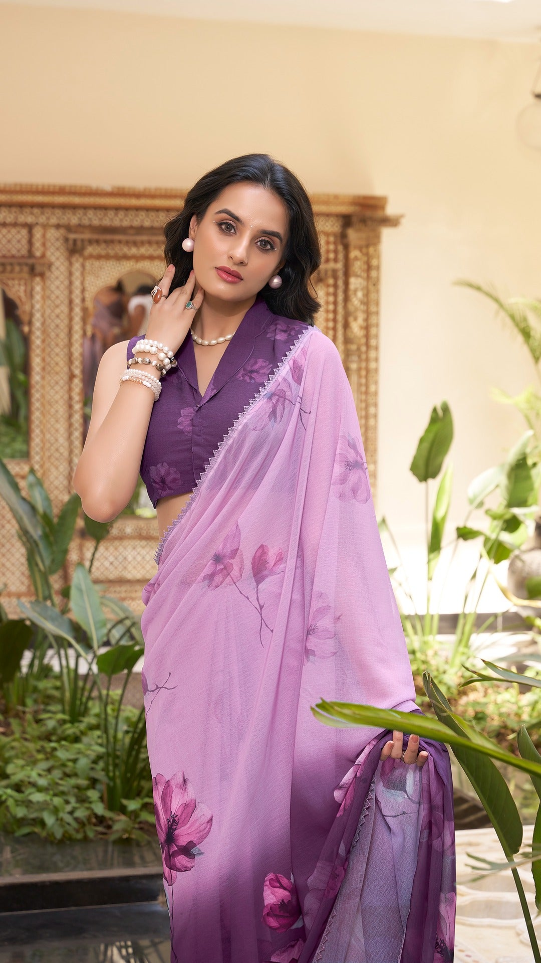 Elegant Floral Saree