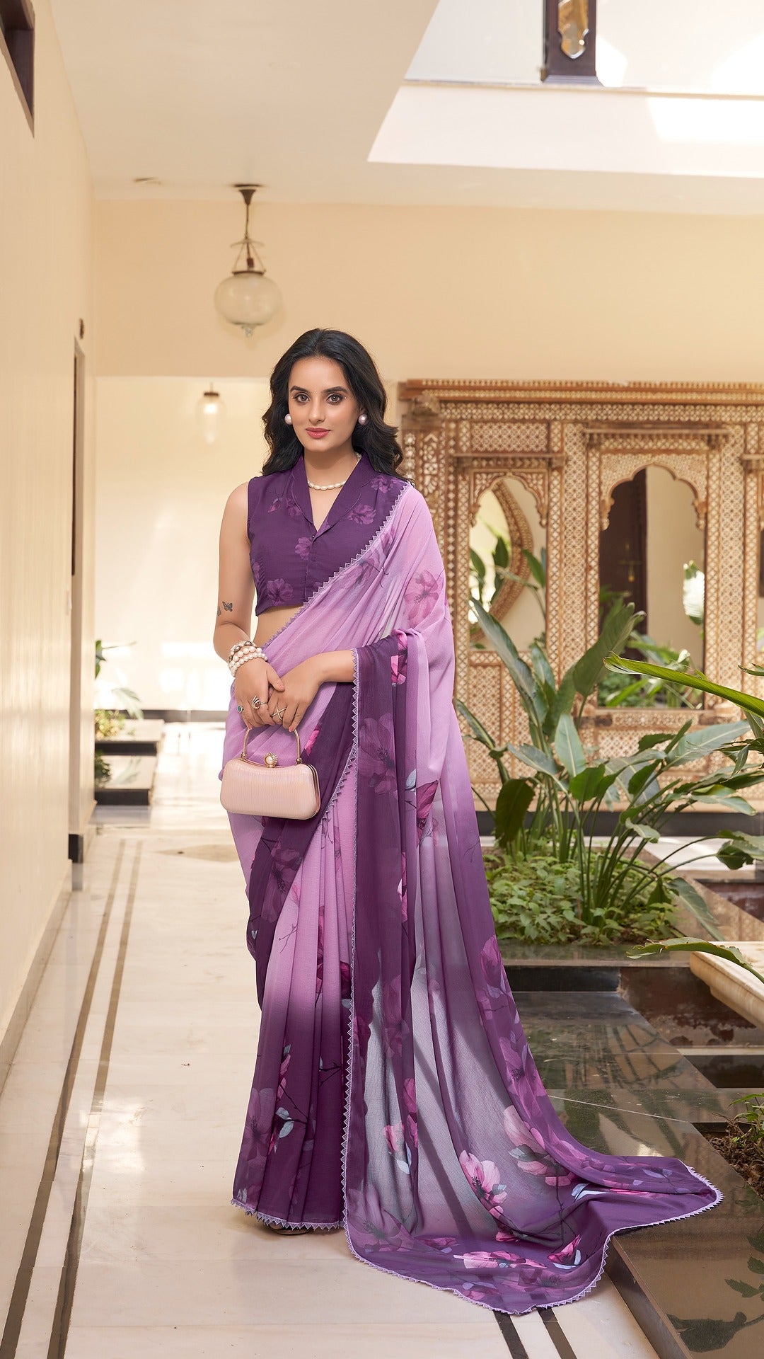 Elegant Floral Saree