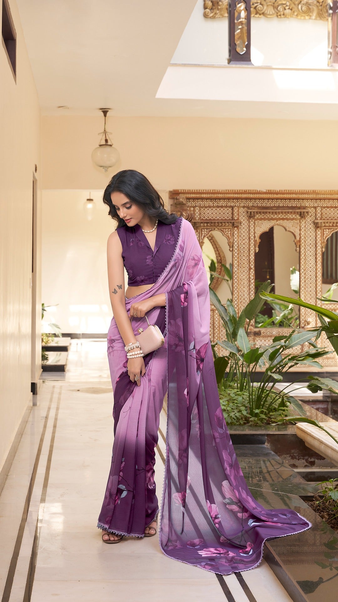 Elegant Floral Saree