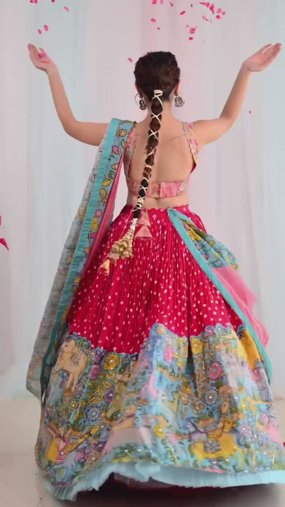 Kalamkari Lehenga Choli - Hand-Painted Indian Elegance
