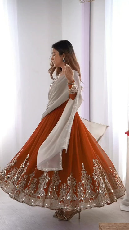 Stun at Every Celebration in This Embroidered Party Gown Set