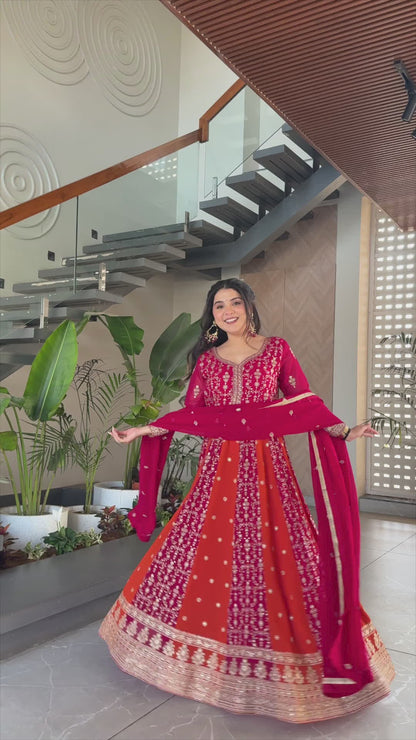 Designer Gown-Dupatta Collection | Zari & Sequin Embroidery