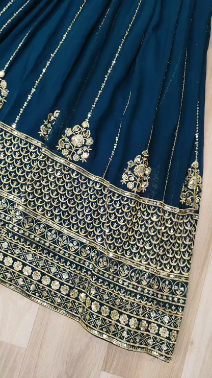 Designer Gown with Dupatta - Elegant Indian Dress