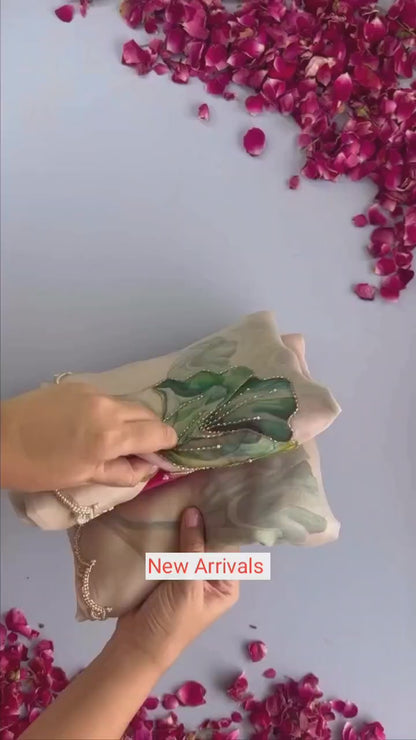 Elegant Pink Organza Silk Saree - Ready to Wear