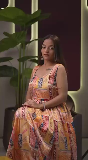 Elegant 3-Piece Anarkali Suit Set - Vibrant Yellow