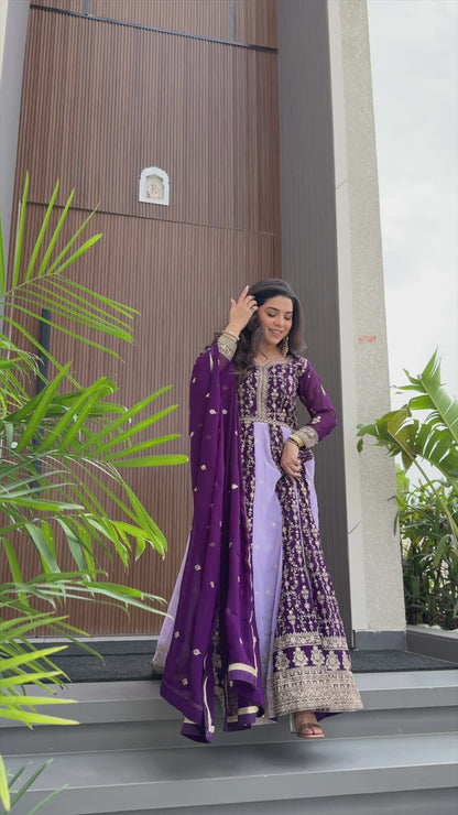 Designer Gown-Dupatta Collection | Zari & Sequin Embroidery