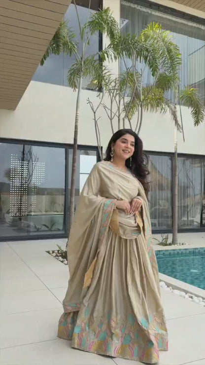 Embroidered Grace Gown & Dupatta – Luxe Fusion Wear for Modern Elegance
