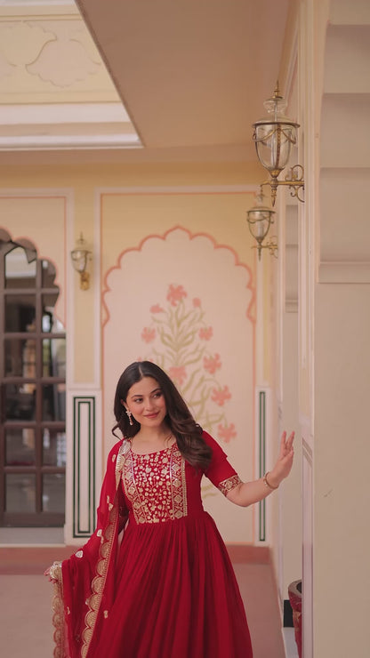 Designer Gown 2025 - Ready Made, Embroidered | Rangbhoomi
