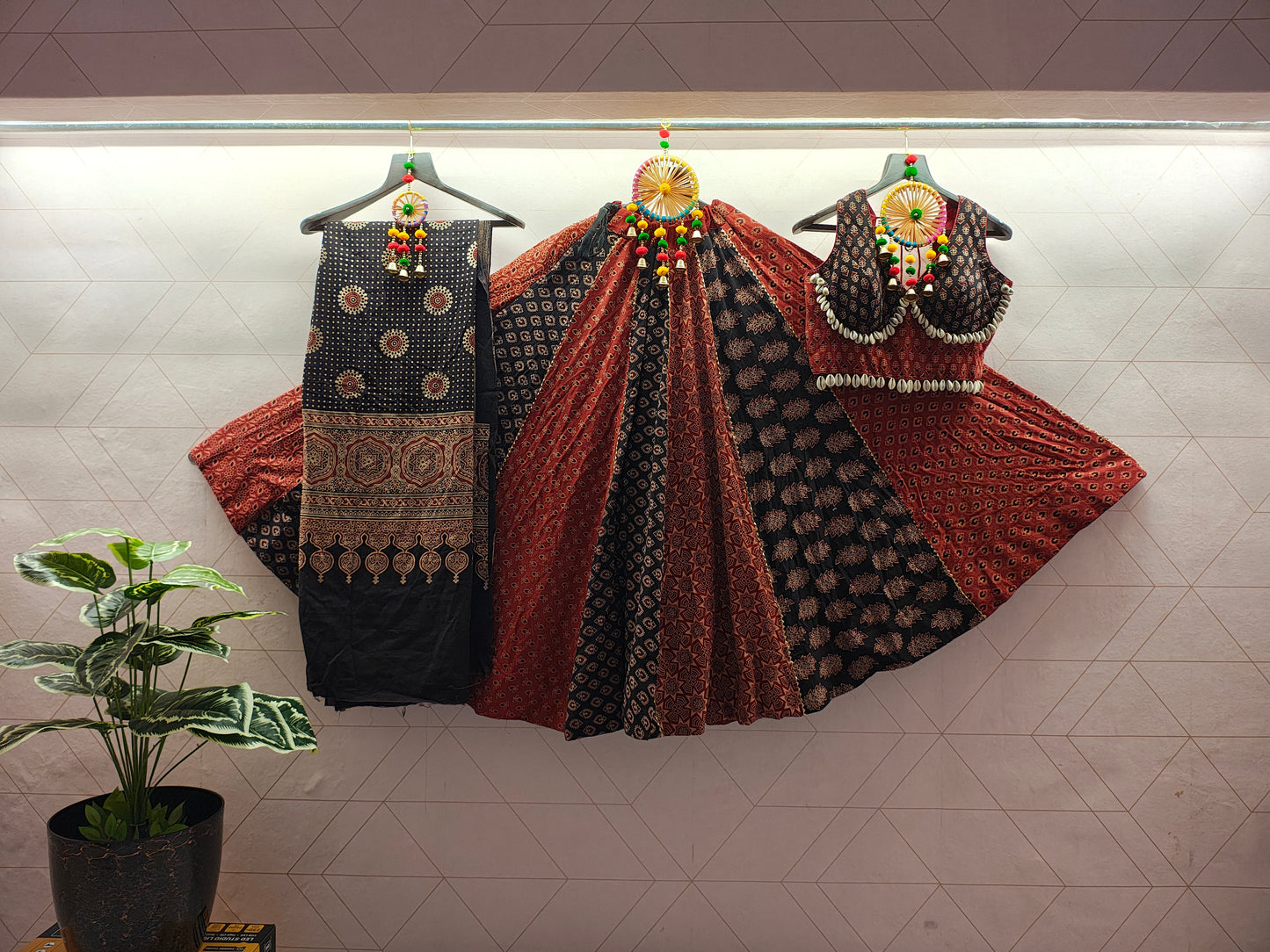 RB Ajrakh 2.0 Pure Cotton Handblock Lehenga Choli Set