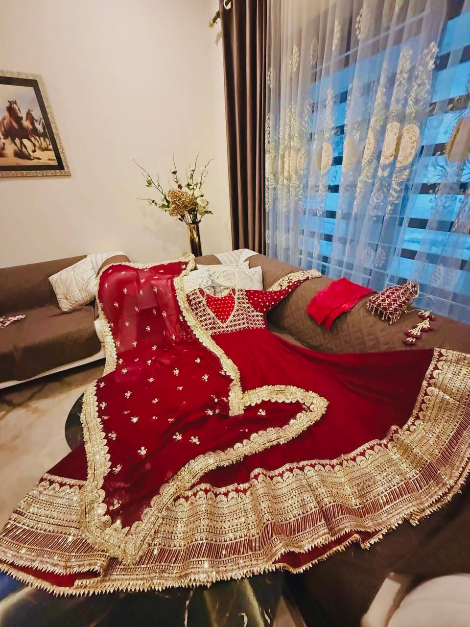 RangBhoomi Exclusive Designer Georgette Gown with Heavy Sequin Embroidery Dupatta