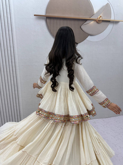 RangBhoomi Navratri Kediyu-Style Lehengacholi – Pure Cotton, 9m Flair, Fully Stitched