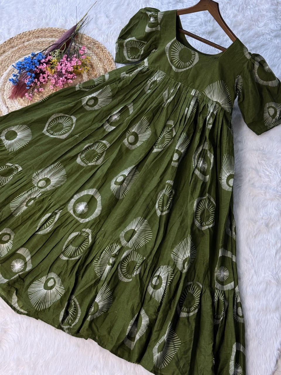 RangBhoomi Premium Designer Ready-to-Wear Kurti Collection 2026 - Elegant Printed Cotton with Puff Sleeves and Fancy Square Neck