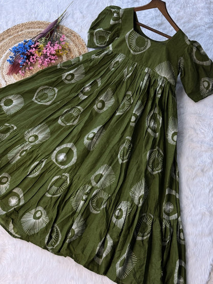 RangBhoomi Premium Designer Ready-to-Wear Kurti Collection 2026 - Elegant Printed Cotton with Puff Sleeves and Fancy Square Neck
