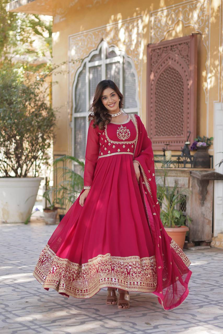 Indian Wedding Gown with Dupatta - Party Wear 2025