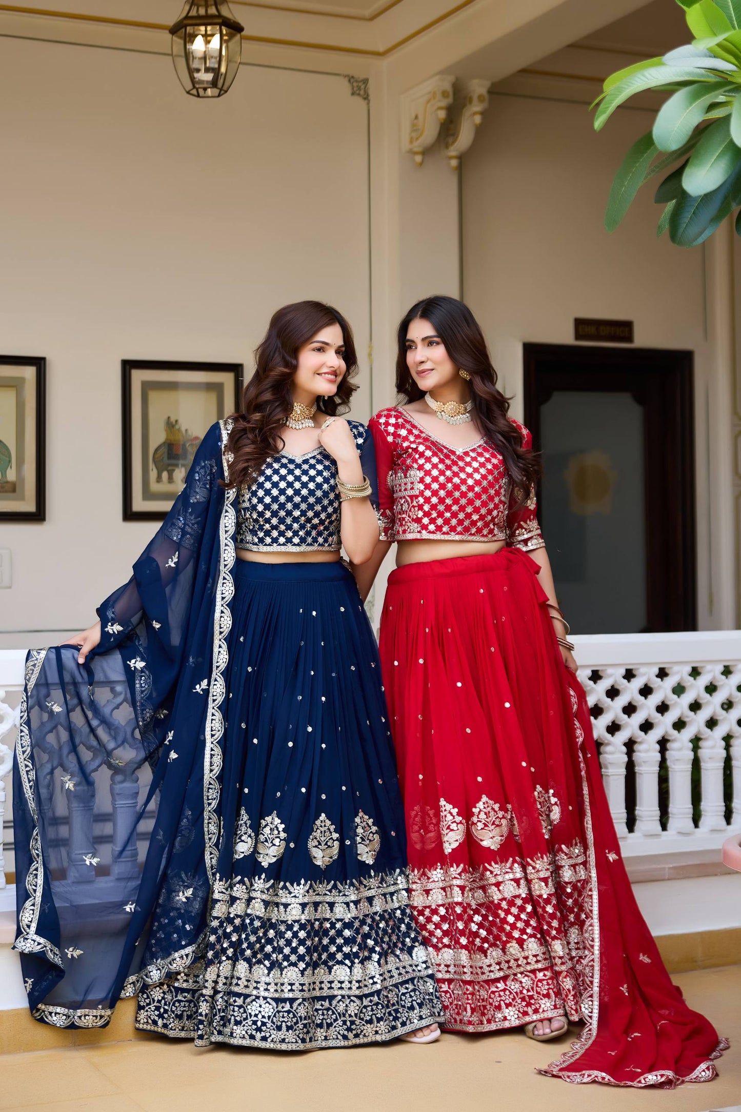 RangBhoomi Heavy Fox Georgette Embroidered Wedding Lehenga Choli Set